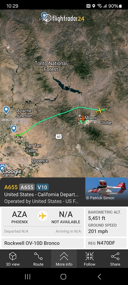 CALFIRE AA OV10 in AZ? - General Discussion - Wildfire Intel