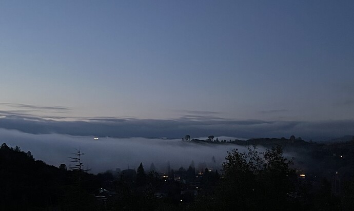 Fog looking north towards Columbia